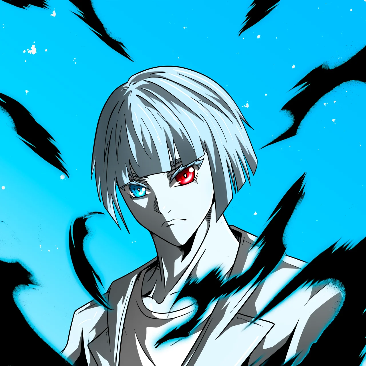 ALIEN #847. Alienzone digital collectible artwork. Eyes: Kôsaiishoku; Hair: Taregami; Mark: None.