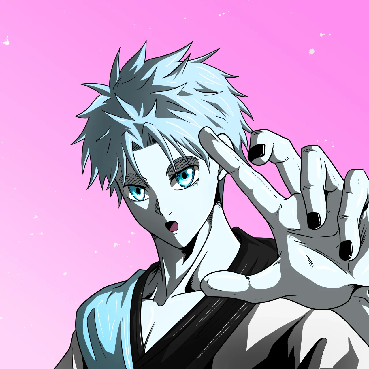 ALIEN #855. Alienzone digital collectible artwork. Eyes: Sêmoku; Hair: Sanzoku; Mark: None.