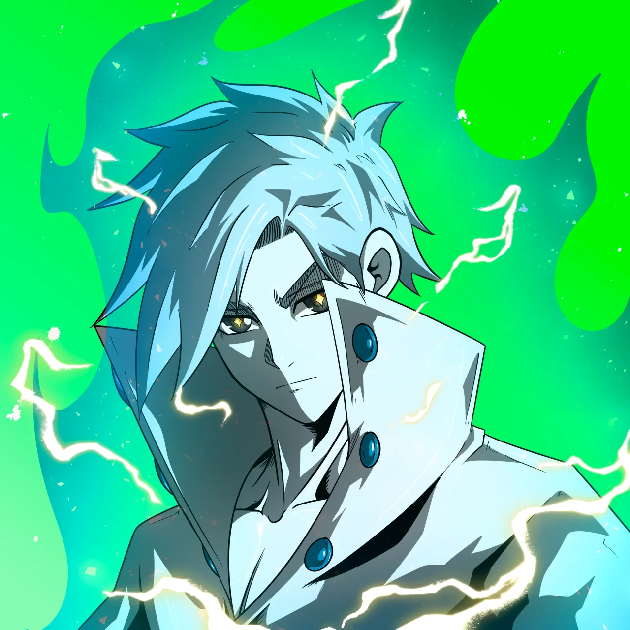ALIEN #857. Illustration du NFT Alienzone. Eyes: Myôri; Hair: Migime; Mark: None.