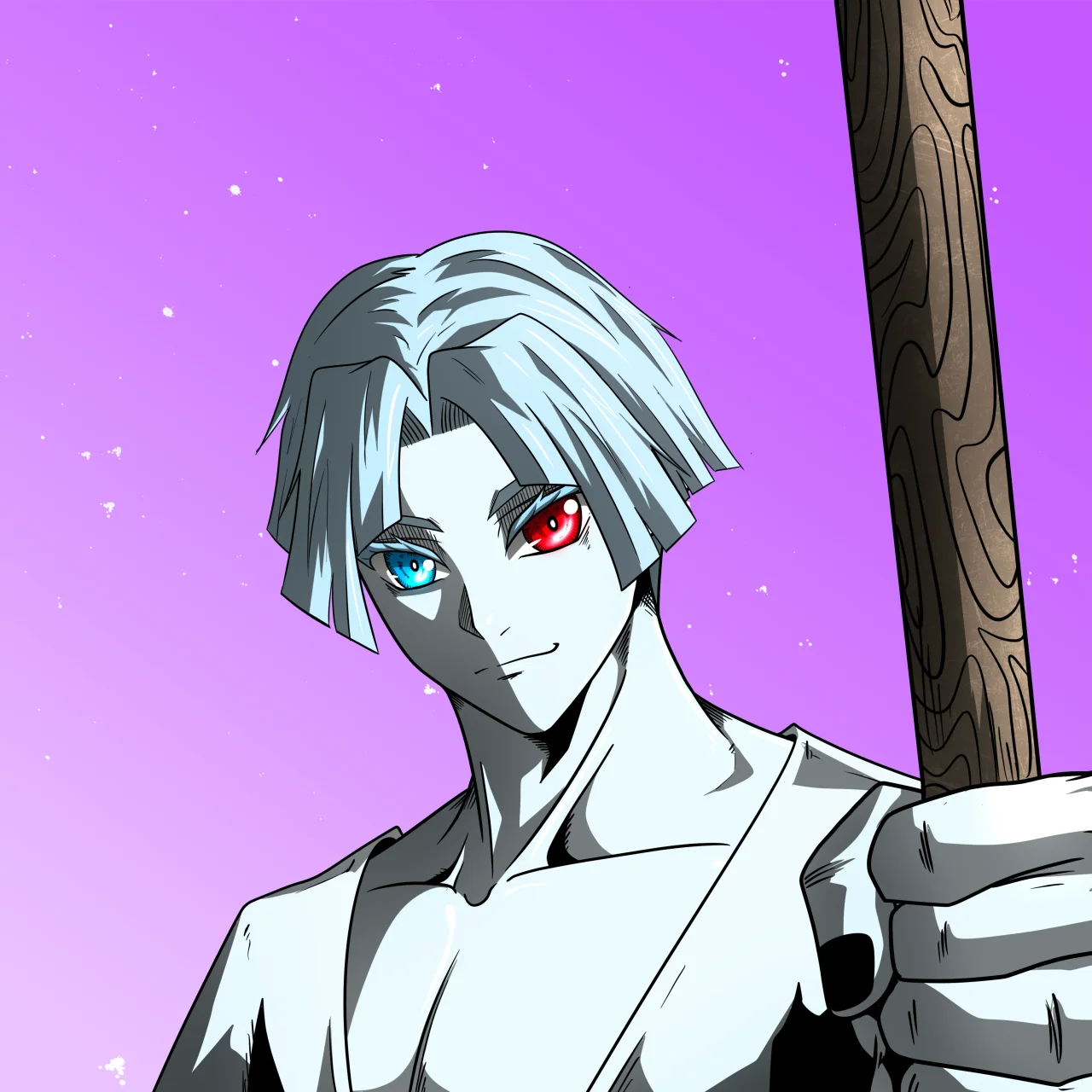ALIEN #86. Alienzone digital collectible artwork. Eyes: Kôsaiishoku; Hair: Zenbatsu; Mark: None.