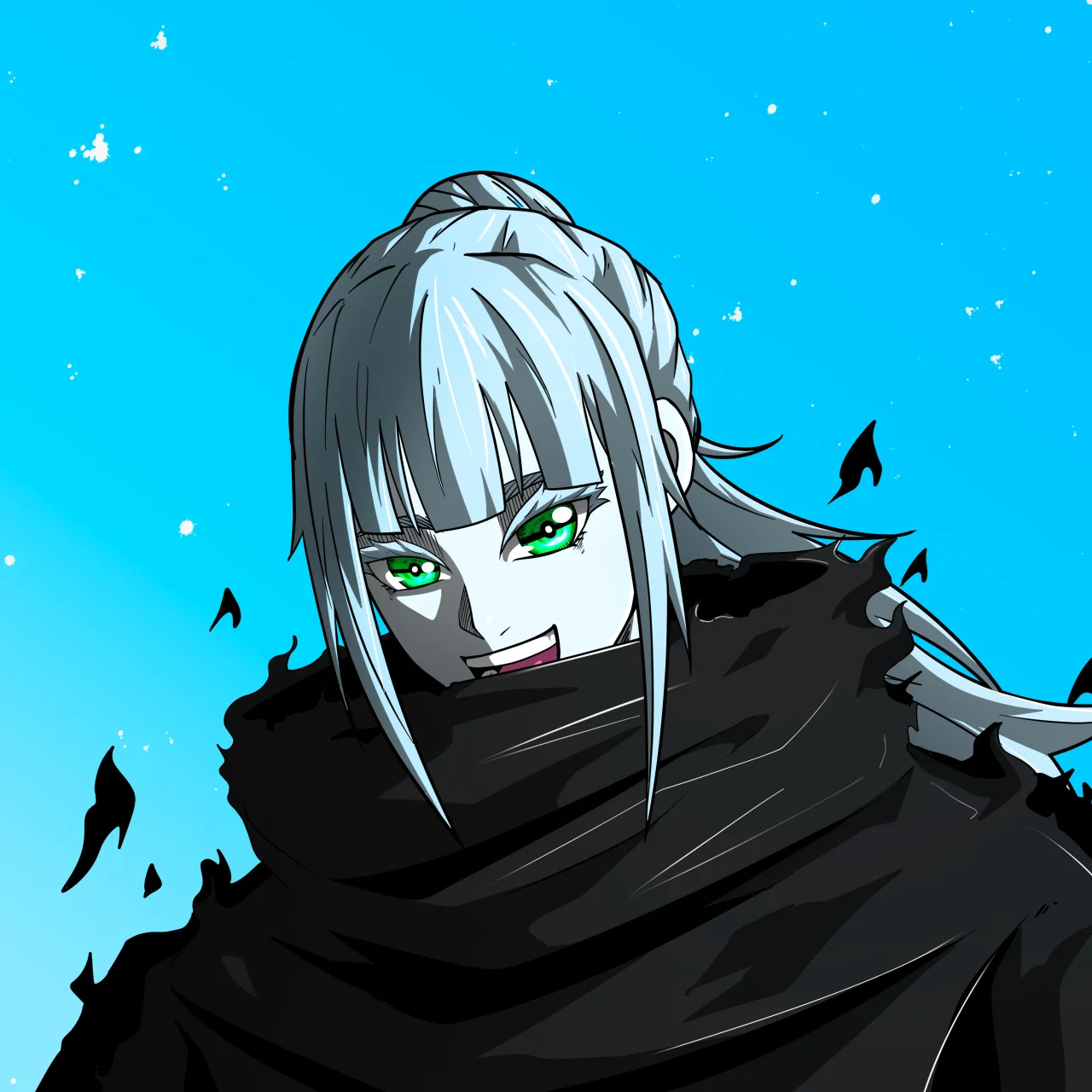 ALIEN #861. Illustration du NFT Alienzone. Eyes: Kôhaimoku; Hair: Kêkan II; Mark: None.