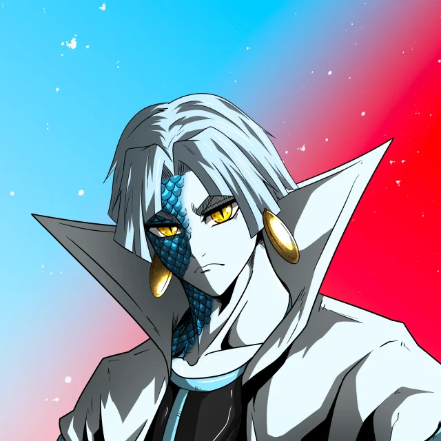 ALIEN #862. Illustration du NFT Alienzone. Eyes: Ryôshi; Hair: Zenbatsu; Mark: Shinrin.