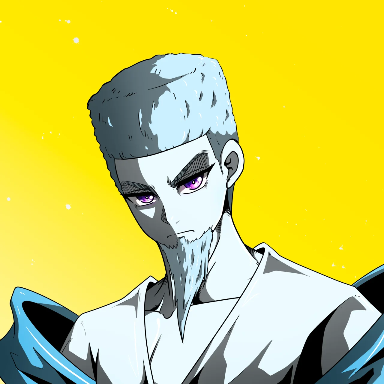 ALIEN #87. Illustration du NFT Alienzone. Eyes: Futâime; Hair: Shikakui; Mark: None.