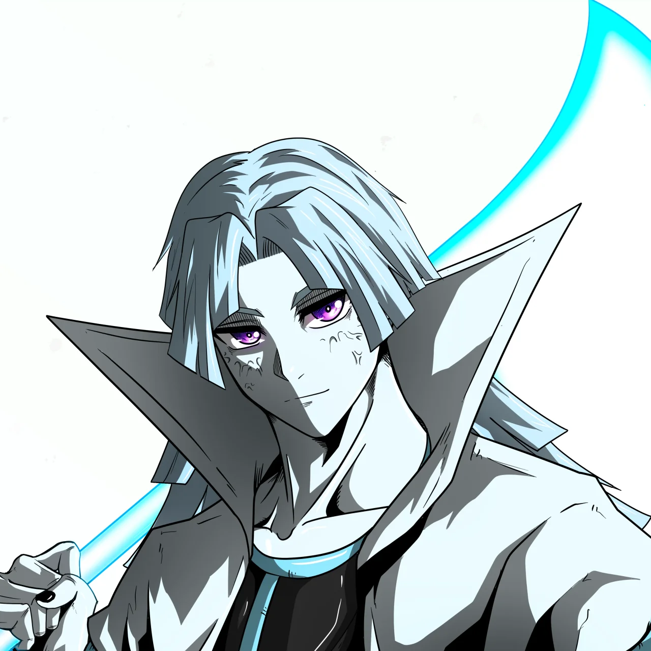 ALIEN #870. Illustration du NFT Alienzone. Eyes: Futâime; Hair: Zenbatsu II; Mark: Kekkan.