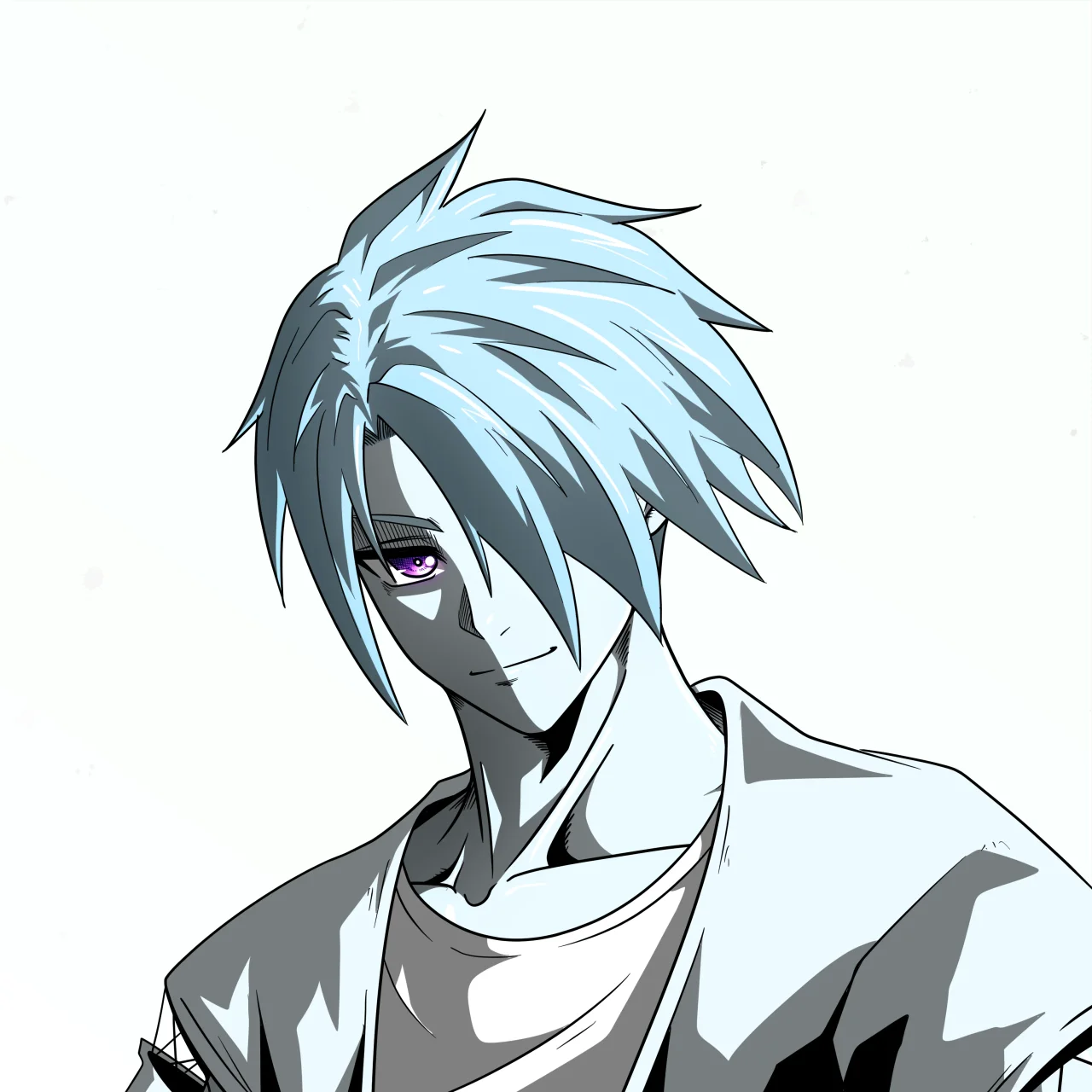 ALIEN #871. Illustration du NFT Alienzone. Eyes: Futâime; Hair: Hidarime; Mark: None.