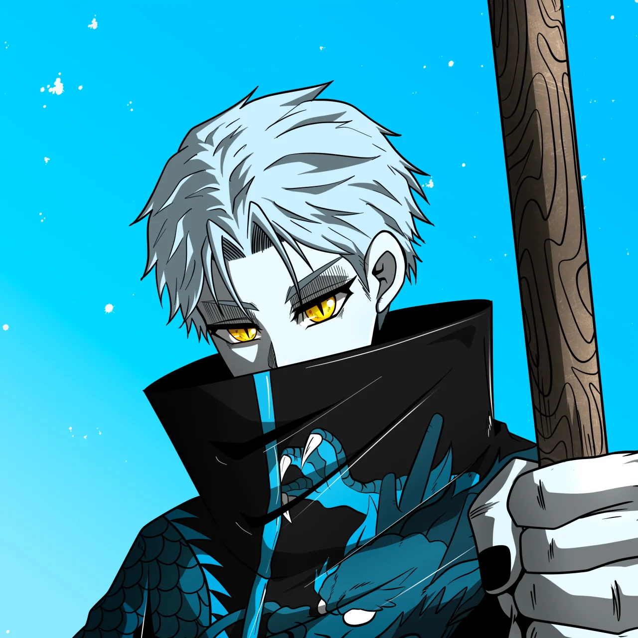 ALIEN #88. Illustration du NFT Alienzone. Eyes: Ryôshi; Hair: Ikemen; Mark: None.