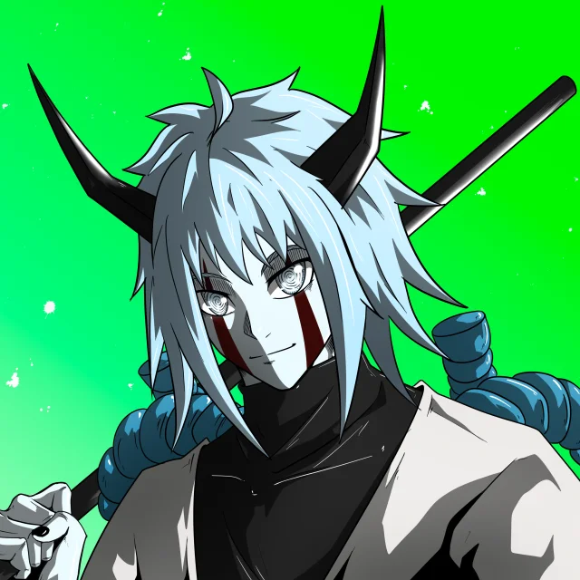 ALIEN #888. Alienzone digital collectible artwork. Eyes: Konran; Hair: Akuma; Mark: Yaban.