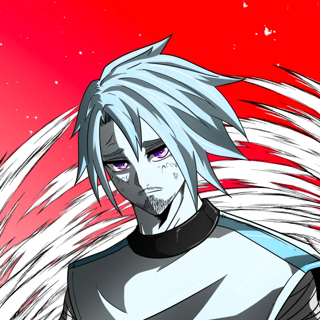 ALIEN #95. Alienzone digital collectible artwork. Eyes: Futâime; Hair: Bôshuku; Mark: Kekkan.