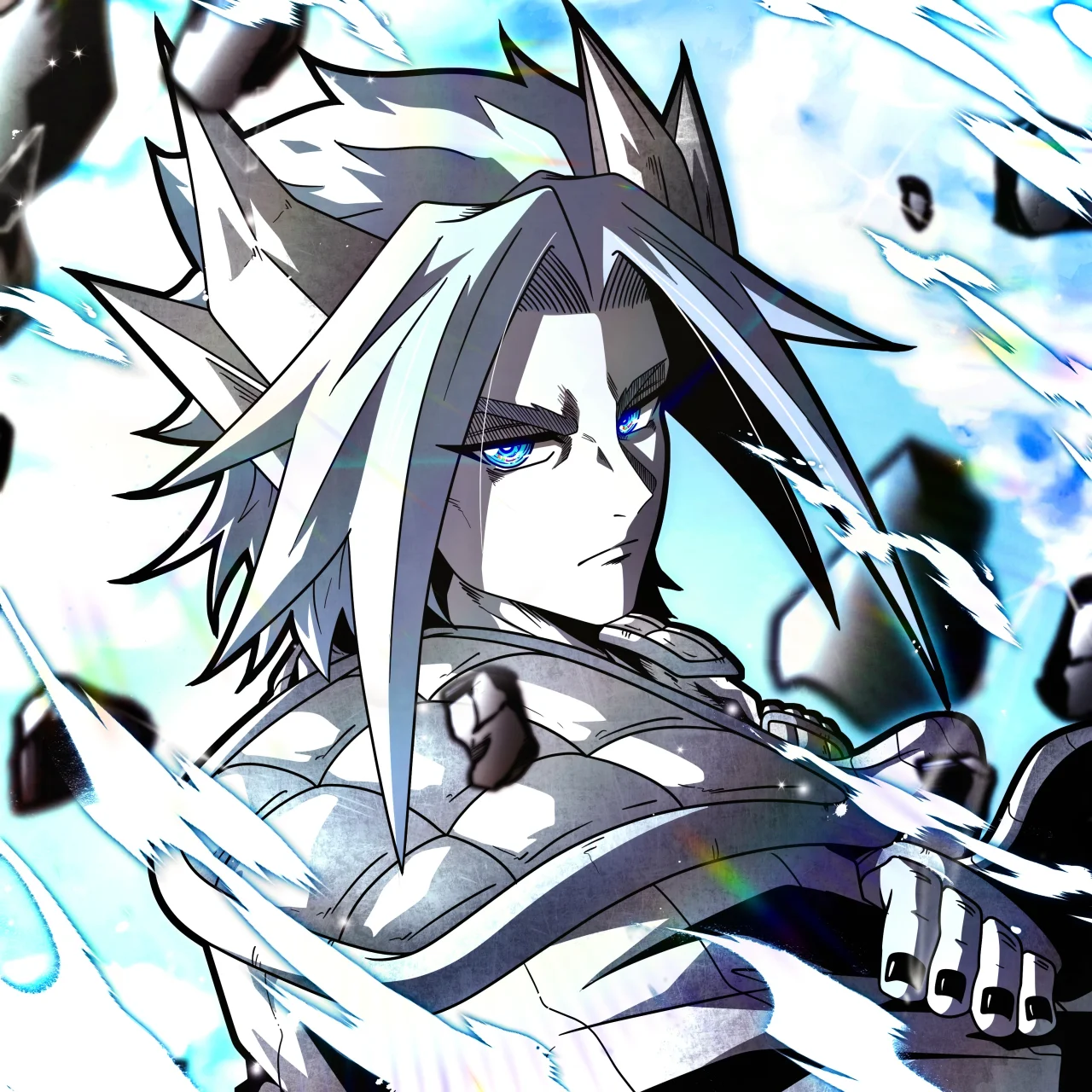 ALIEN #96. Alienzone digital collectible artwork. Eyes: Shiroi no Me; Hair: Shiroi no Kami; Mark: White.